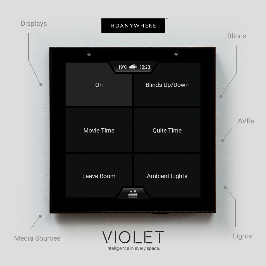 Upgrade your light switch to one that can also turn your TV onto your favourite channel with VIOLET x HDANYWHERE