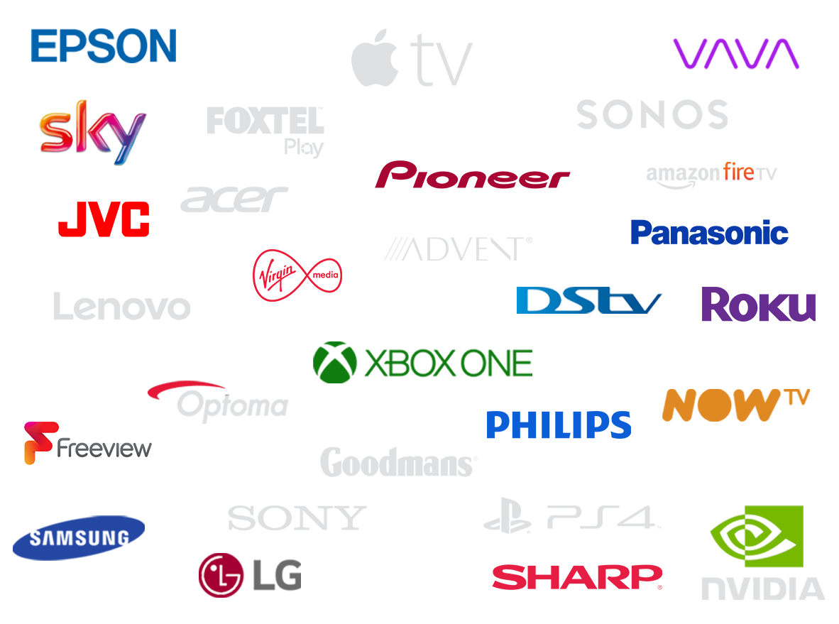 Logos of popular HDMI devices